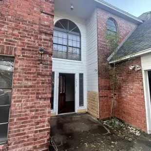 Removed and replaced damaged panels and power washed