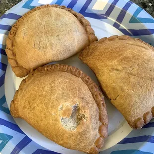 2 ground beef, 1 chicken empanada