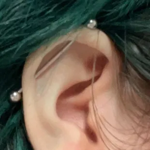 Industrial done by drew healed very nicely