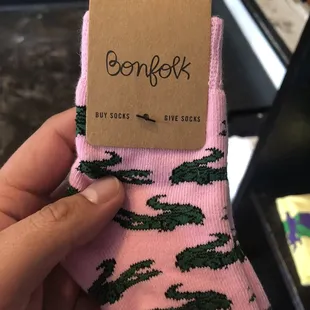 Fun socks! They do a buy 1 donate 1 *taken before COVID-19