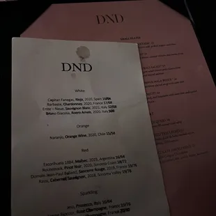 a menu for a restaurant