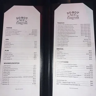 Menu with prices lower than what they charge