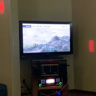 Tv and karaoke machine in our room