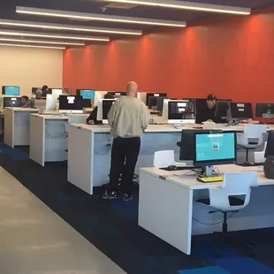 Computer area with PCs and Macs for public use