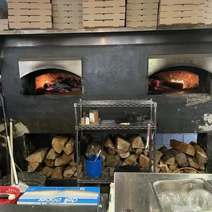 Wood fired pizza.