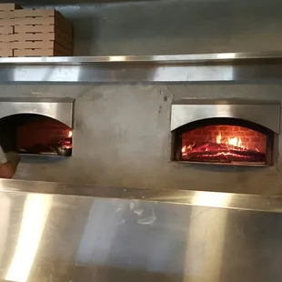 Double wood fire grill