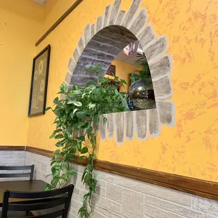 a table and chairs in a restaurant