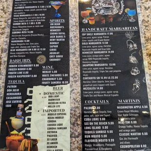 Cocktails, margaritas, &amp; beer. (July 2022)