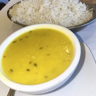 Lentil soup with side of rice (I dip my rice in)
