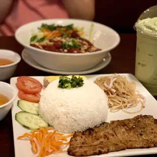Grilled Pork with Broken Rice