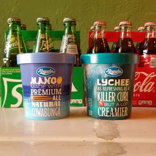 a variety of sodas