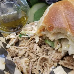 Pulled pork adobo sandwich. Forgot to take a picture before eating