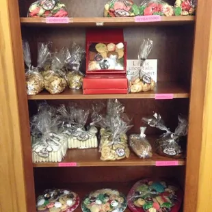 a display of baked goods