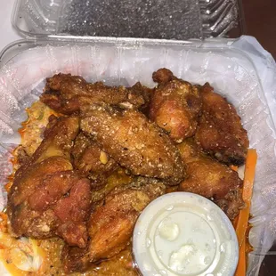 Garlic park hot wings.