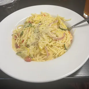 Gluten Free Pasta primavera. It was so good.