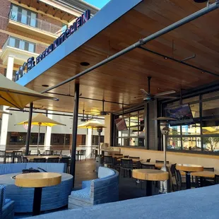 Outside seating.