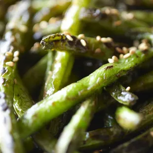 Wok-seared green beans in Cantonese sauce