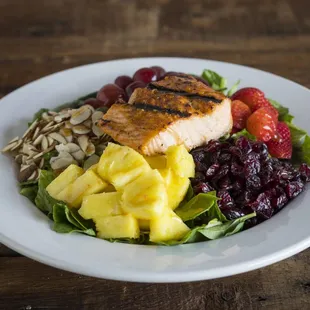 dr. caribbean with grilled salmon