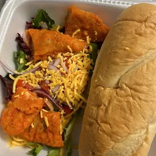 My Buffalo Tenders Panini Sandwich came deconstructed...?