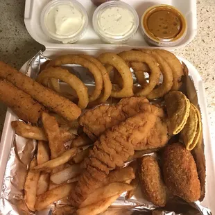 Doc's platter - sub fries for zucchini planks