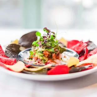 a plate of food on a table