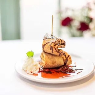 a dessert on a plate