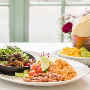 two plates of mexican food