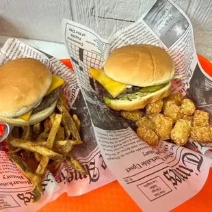 ows two burgers and fries