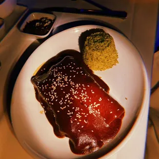 a plate of food on a table