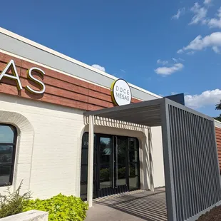 the front of the building