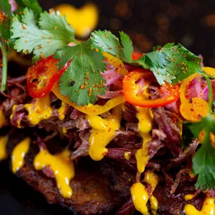 Our Vaca Frita tostones .. mouthwatering!