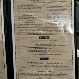 menu