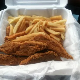 Small portions this time last time my fries where cut fresh and like this time they look frozen I hope the flavor isnt different