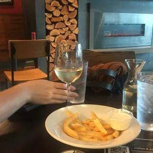 Wine and fries