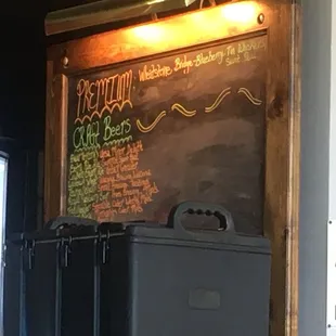 a blackboard with a menu on it