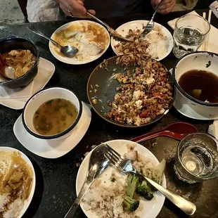 Chicken Kha Pow (Over Rice), Slow Cooked Pork Belly, Massaman