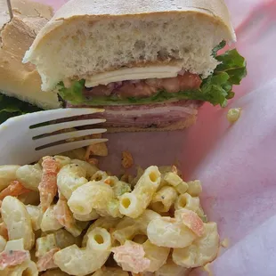 Marina grinder and Mac salad