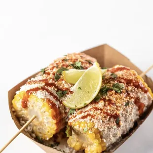 corn and lime on a stick