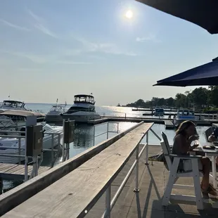 Outdoor seating on the marina, Kelly's Island, Ohio.