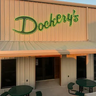 You can see the neon lights form Hwy 123 as you enter Dockery&apos;s