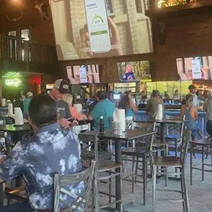 Watching the Texas-sized giant 215&quot; TV&apos;s at Dockery&apos;s