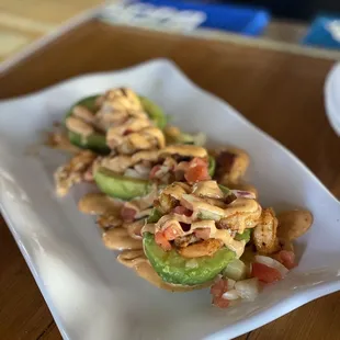 Avocado with shrimp