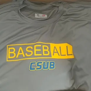 CSUB Baseball camp shirts. 2 color performance fabric print.