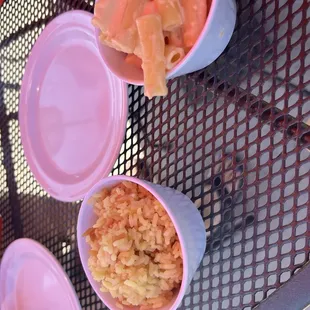 two bowls of macaroni and cheese