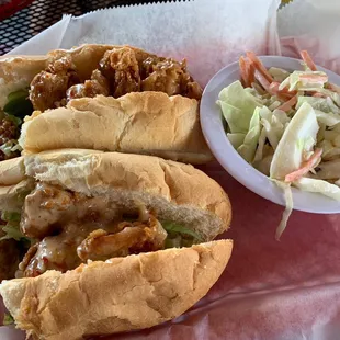 Boom Boom Shrimp po-boy with slaw