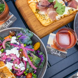 Moscow Mule, Heirloom Bruschetta, Super Food Chop Chop, + Prosciutto and Brie Flatbread