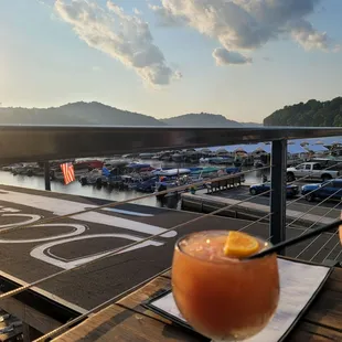a drink on a table