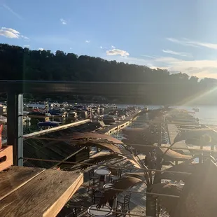 the sun setting