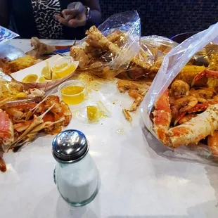 a table full of food