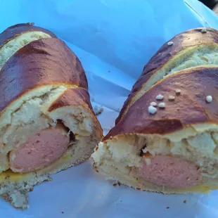 Frankfurter in a Pretzel Roll w/ Dijon Mustard